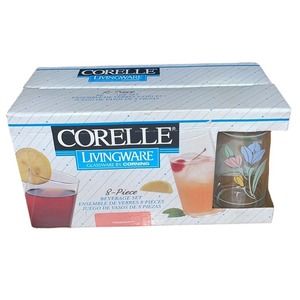 Vintage 1997 New in box Corelle Friendship 16 oz Glass Tumbler Set of 8